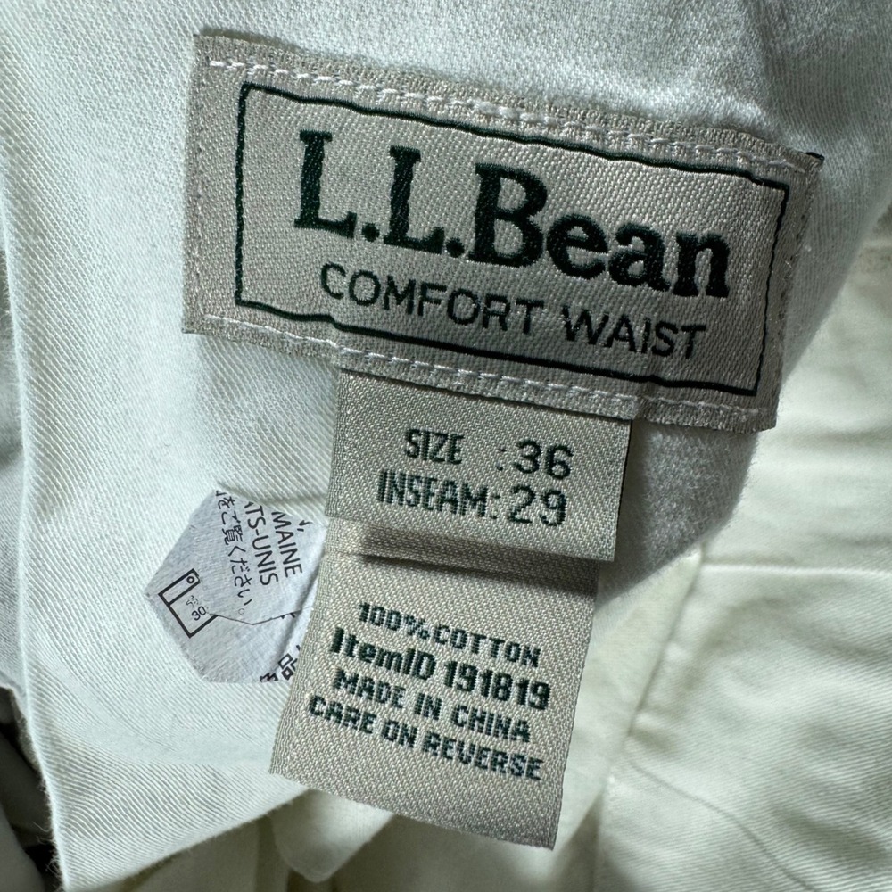 L.L. Bean Cargo Pants Mens 36x29 Khaki Stone Comfort Waist Cotton Utility 191819 - Picture 8 of 10